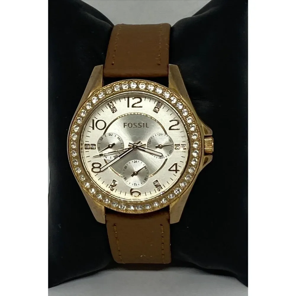 Fossil ES3466 Women's Brown Leather Analog Dial Quartz Genuine Watch HK1023
